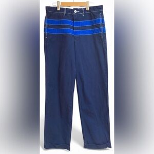 J.Crew Men’s Heritage Canvas Sailing Pants Ultramarine Blue Stripe | Size 32